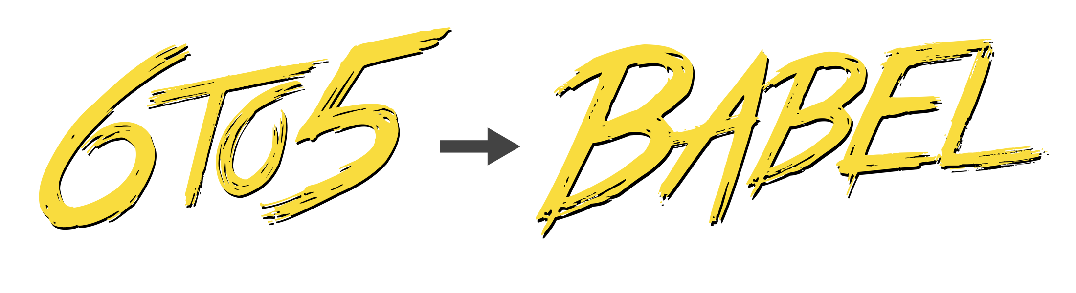 Old 6to5 logo with an arrow pointing to the new Babel logo